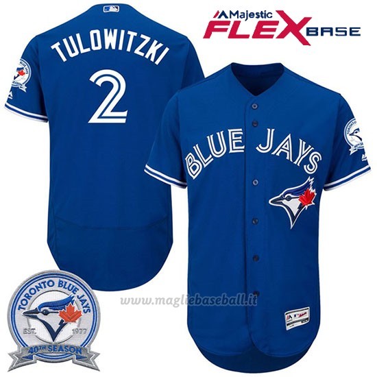 Maglia Baseball Uomo Toronto Blue Jays Troy Tulowitzki 2 Flex Base 40 Anniversario